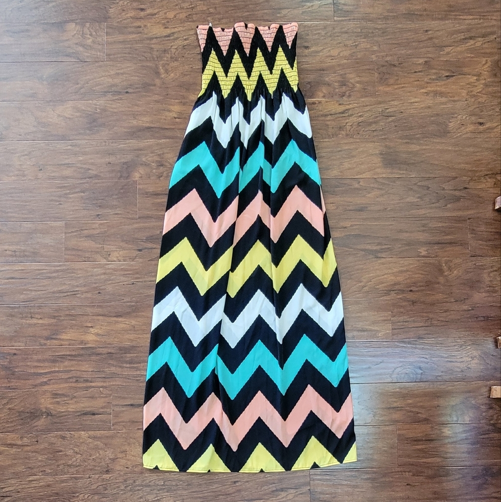 Strapless NWT Never Worn Colorful Maxi Dress or Swimsuit Coverup Size Small